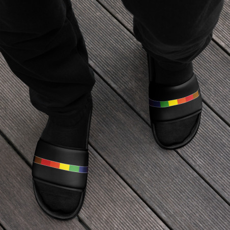 Philly Pride stripe men’s slides